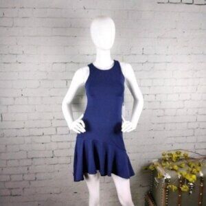Susana Monaco Sleeveless Ruffled Dress Deep Sea XS